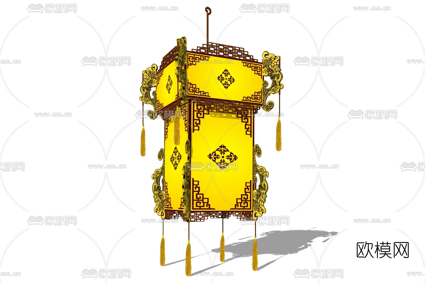 中式宫灯吊灯su模型下载