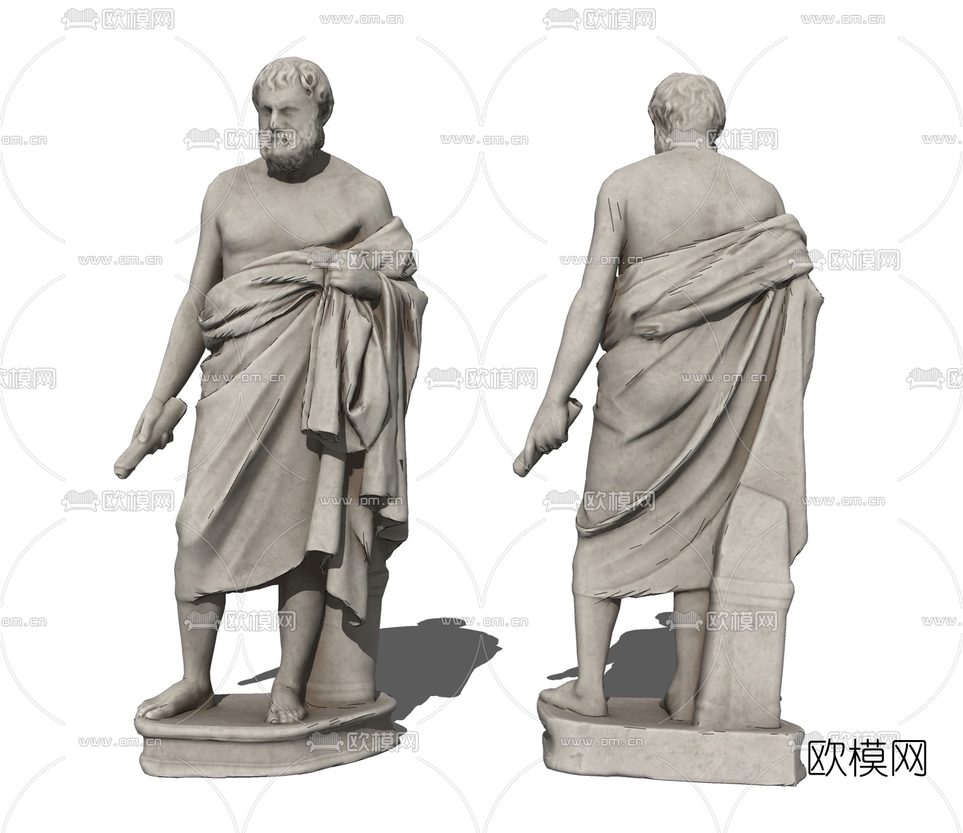 欧式人物雕塑su模型下载