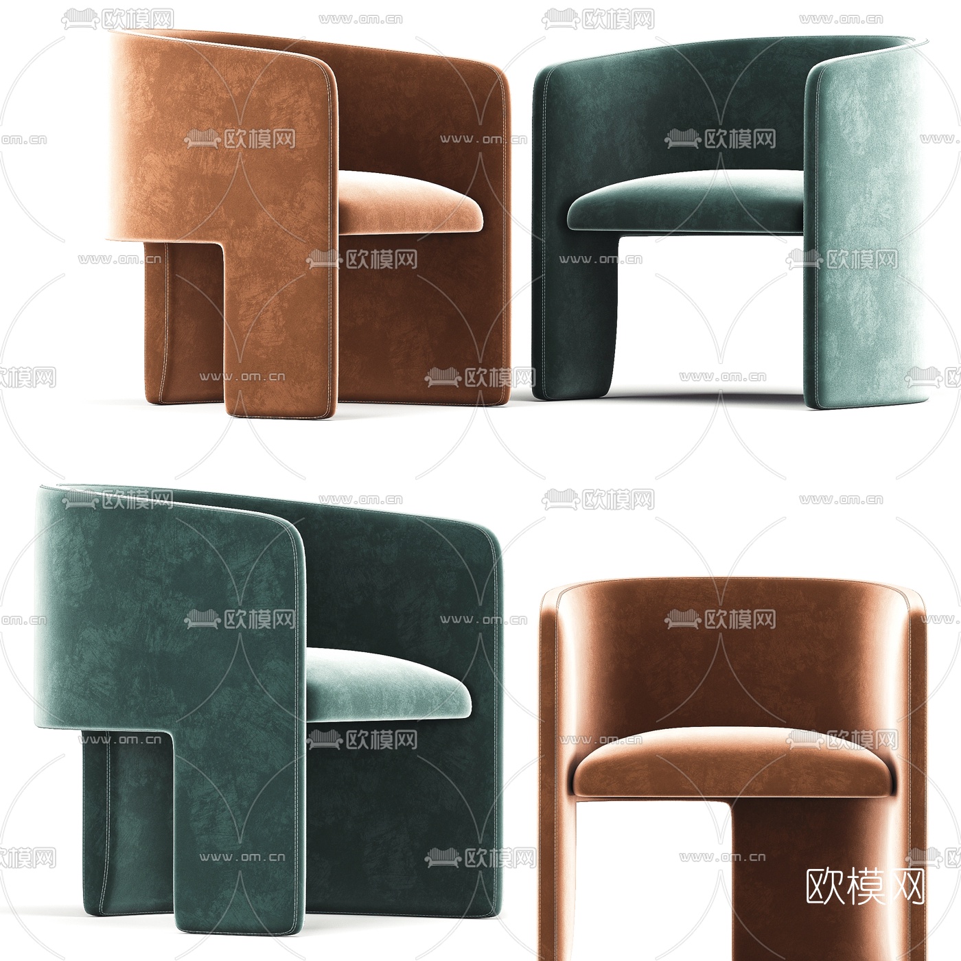 现代布艺休闲椅3d模型