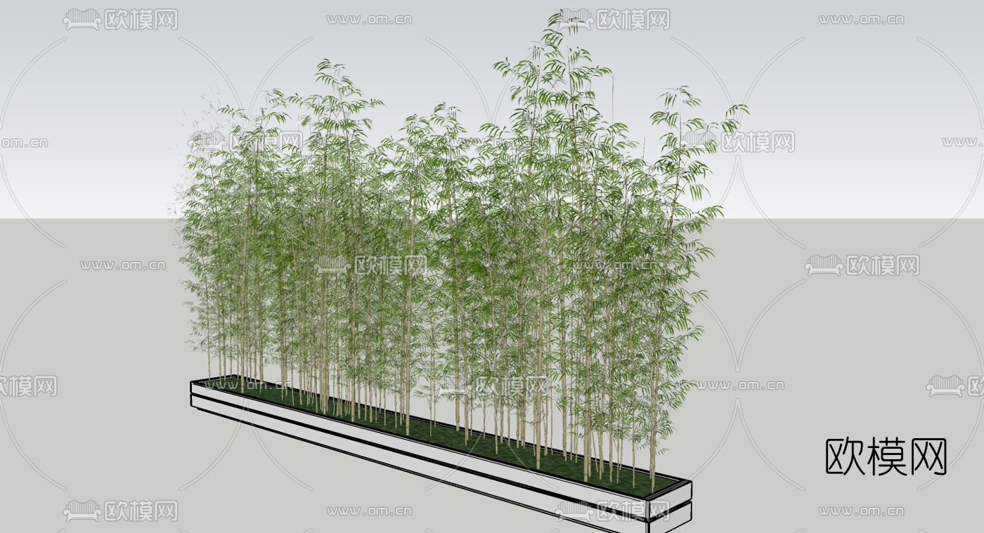 现代竹子su模型下载（渲染图2）