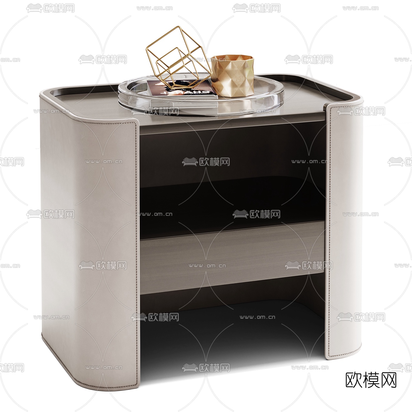 现代简约床头柜3d模型下载（渲染图2）
