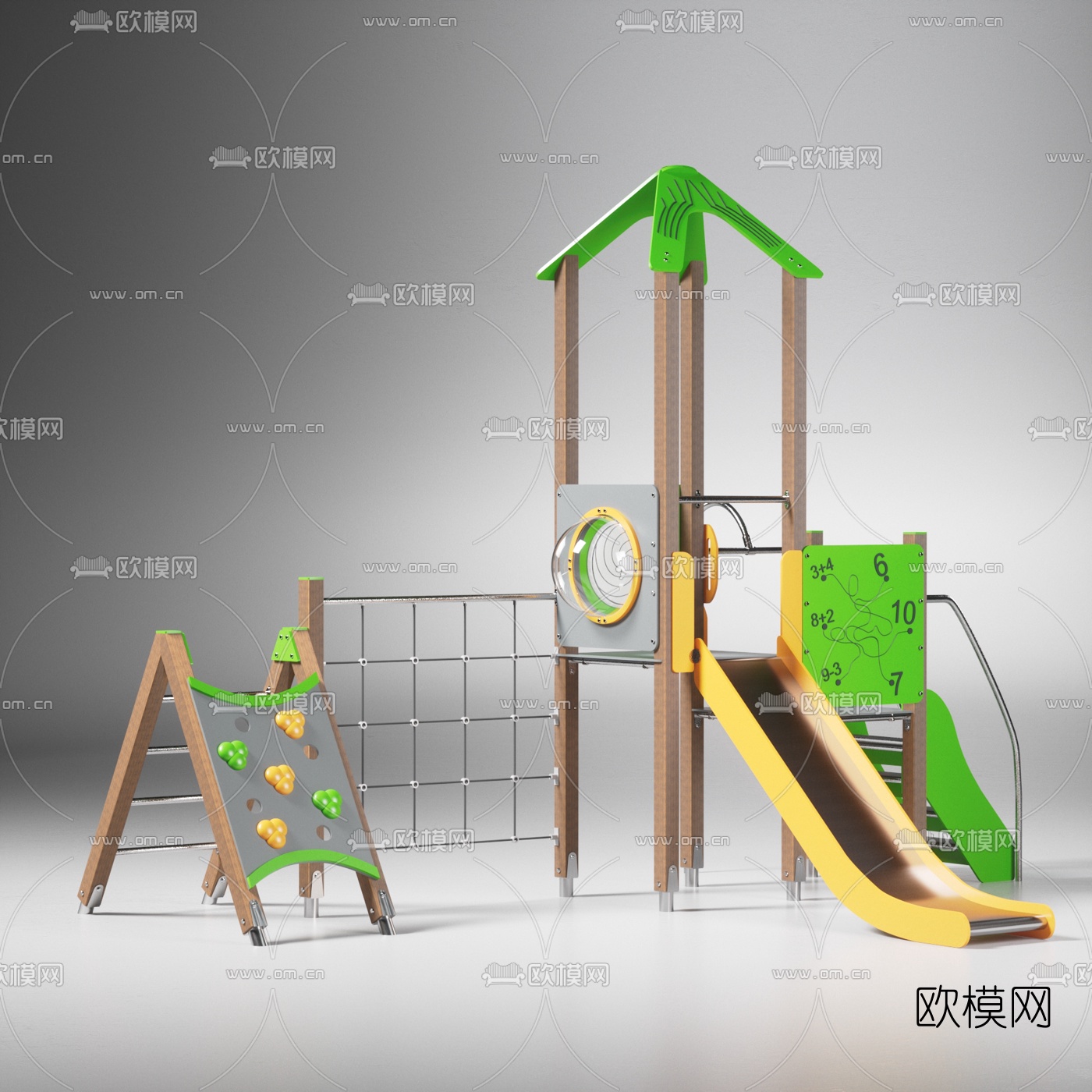 现代幼儿园滑梯3d模型