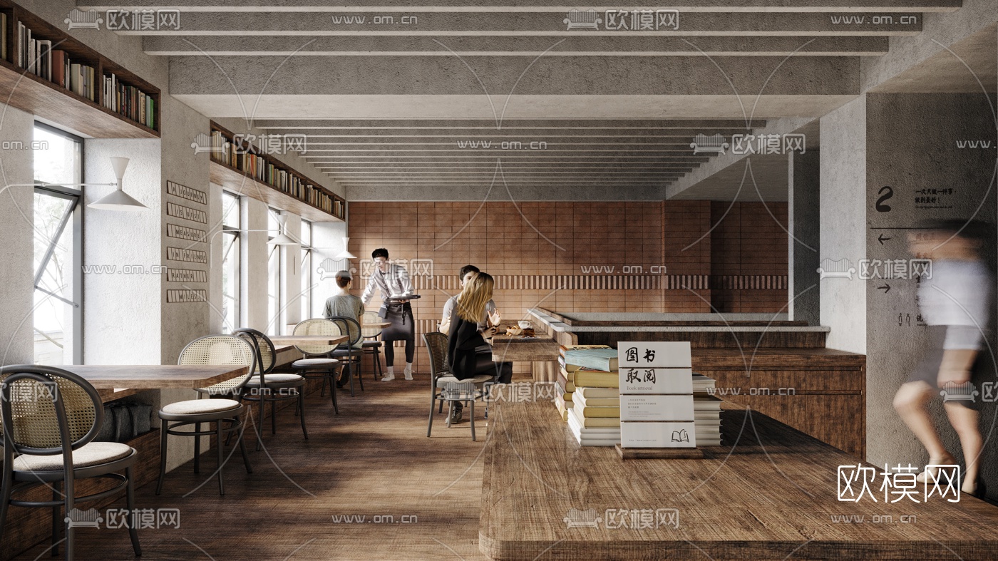 北欧咖啡厅3d模型下载（渲染图2）