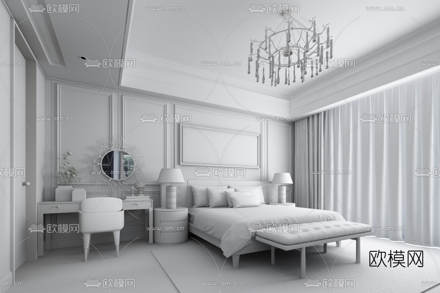 SCD 郑树芬 现代卧室3d模型