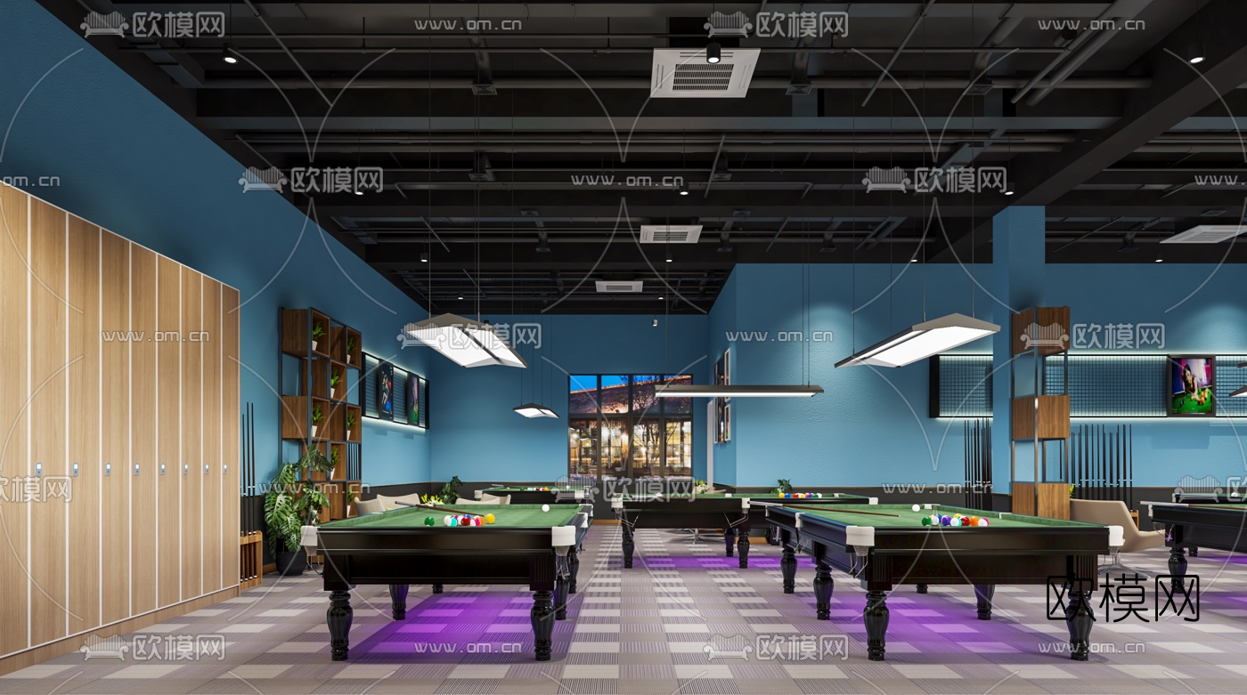 现代台球俱乐部3d模型下载（渲染图3）