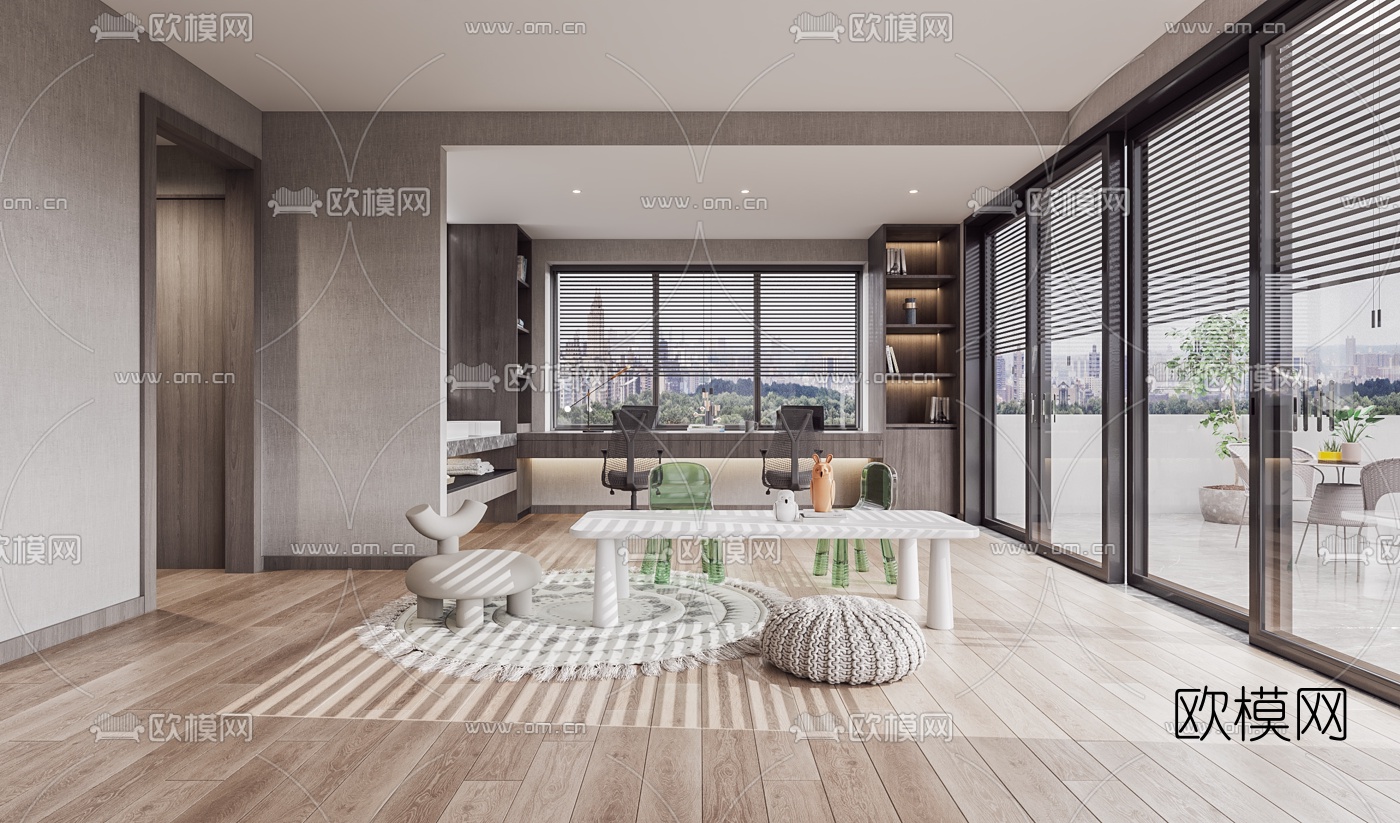 现代简约客厅3d模型