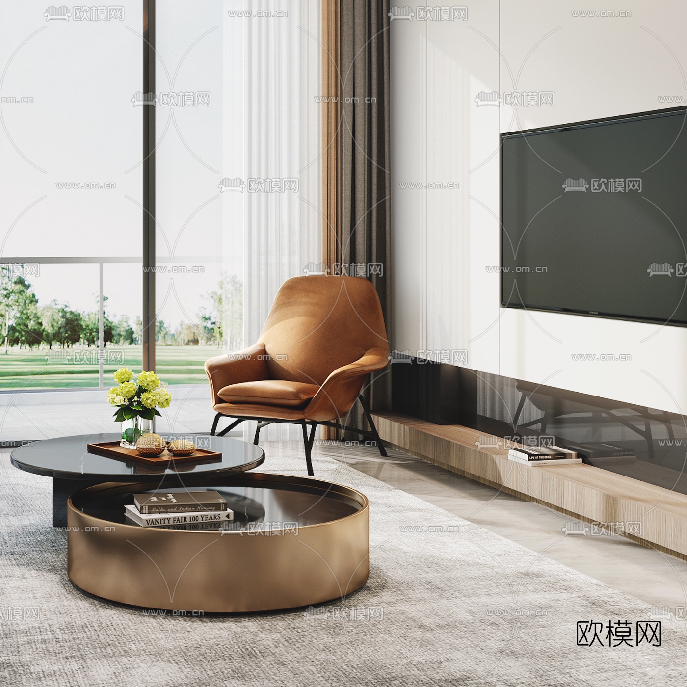 现代简约客厅3d模型