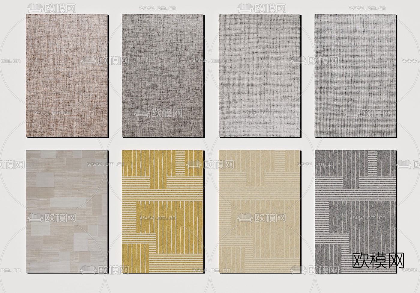 现代布艺地毯3d模型下载