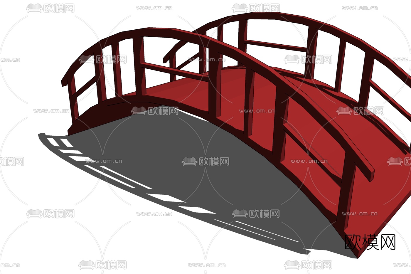 现代木拱桥免费su模型