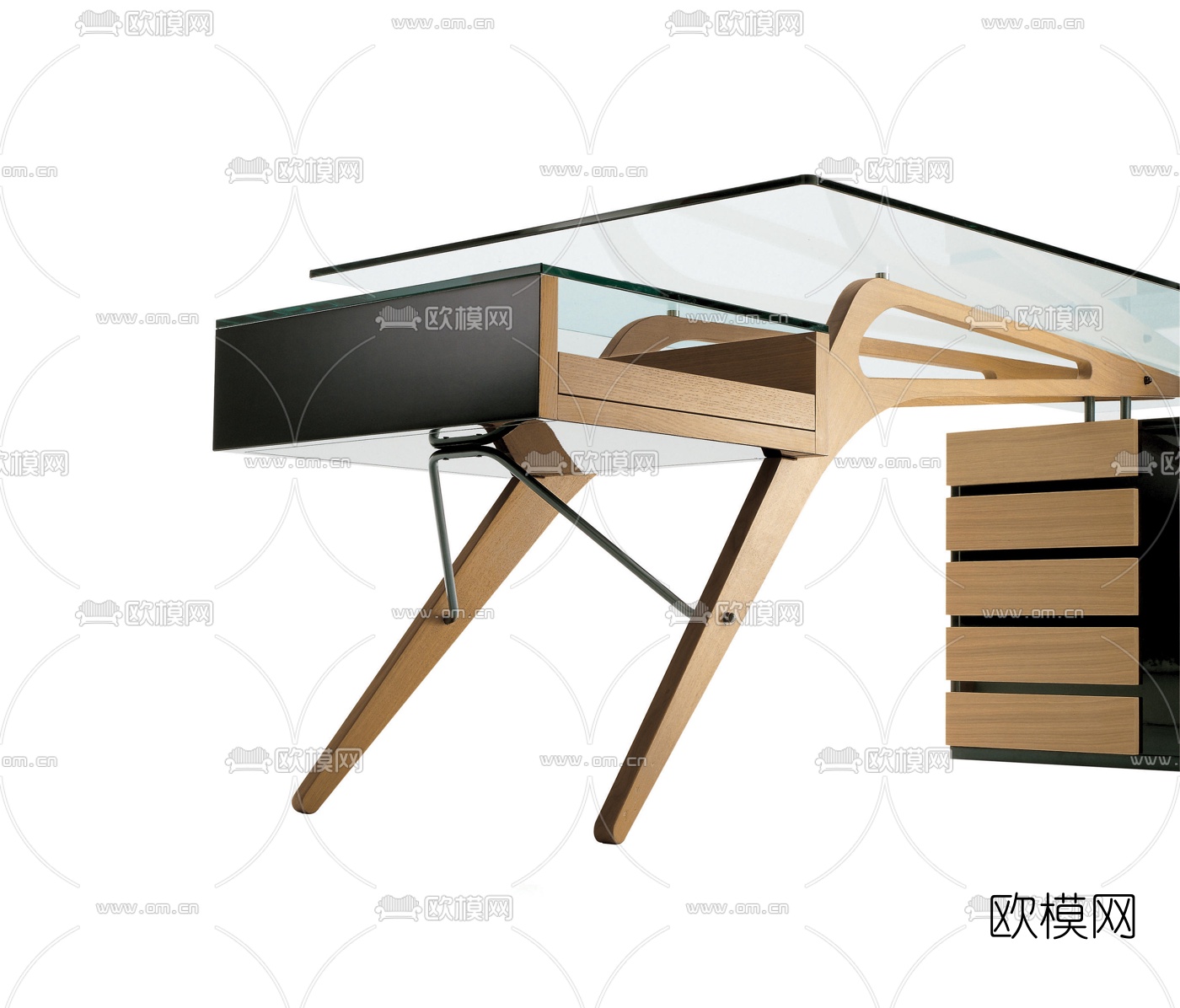现代办公桌书桌3d模型