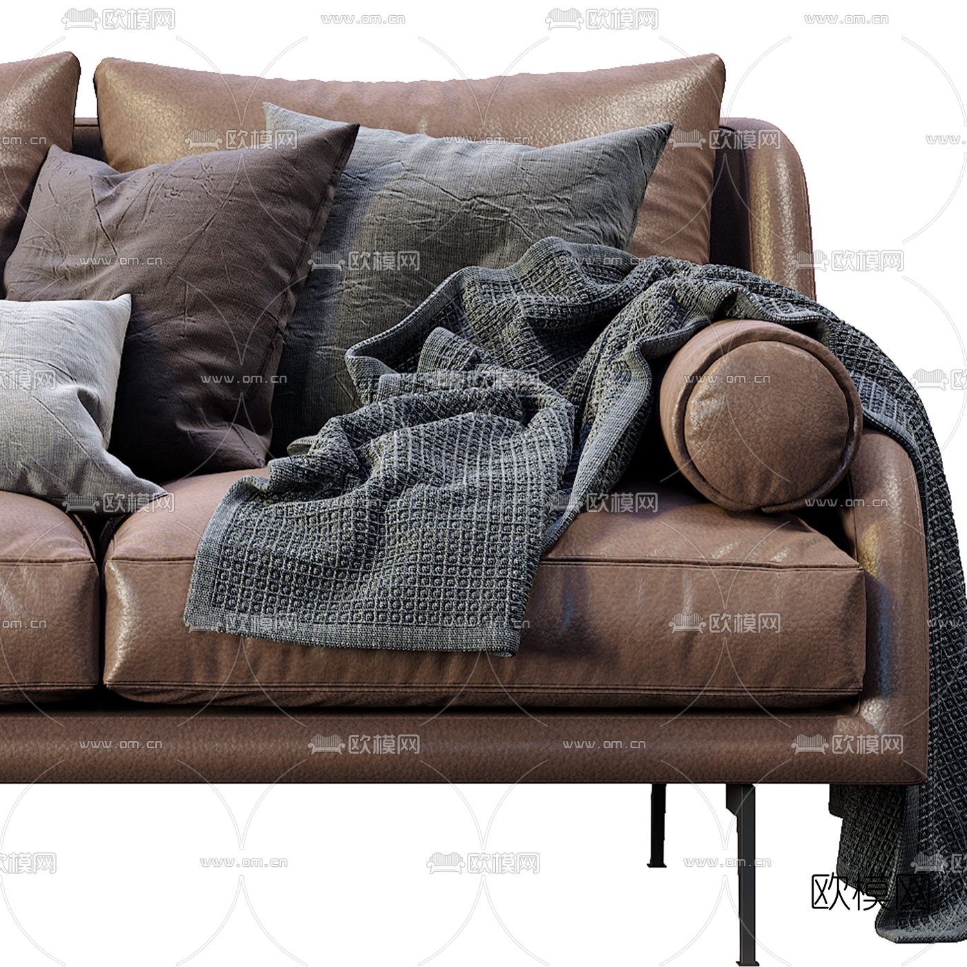 FLEXFORM 皮革双人沙发3d模型下载（渲染图3）