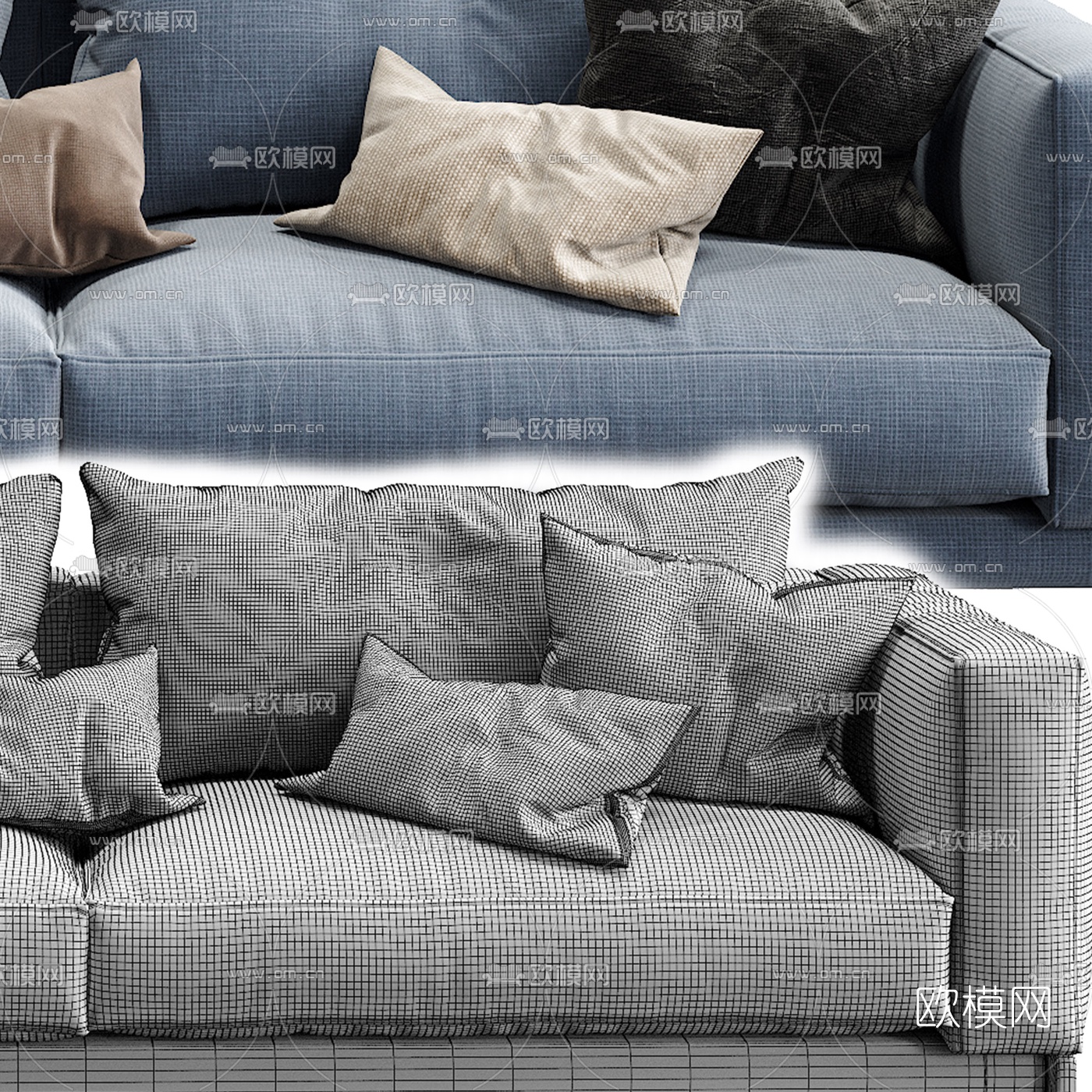 FLEXFORM 布艺双人沙发3d模型下载（渲染图2）