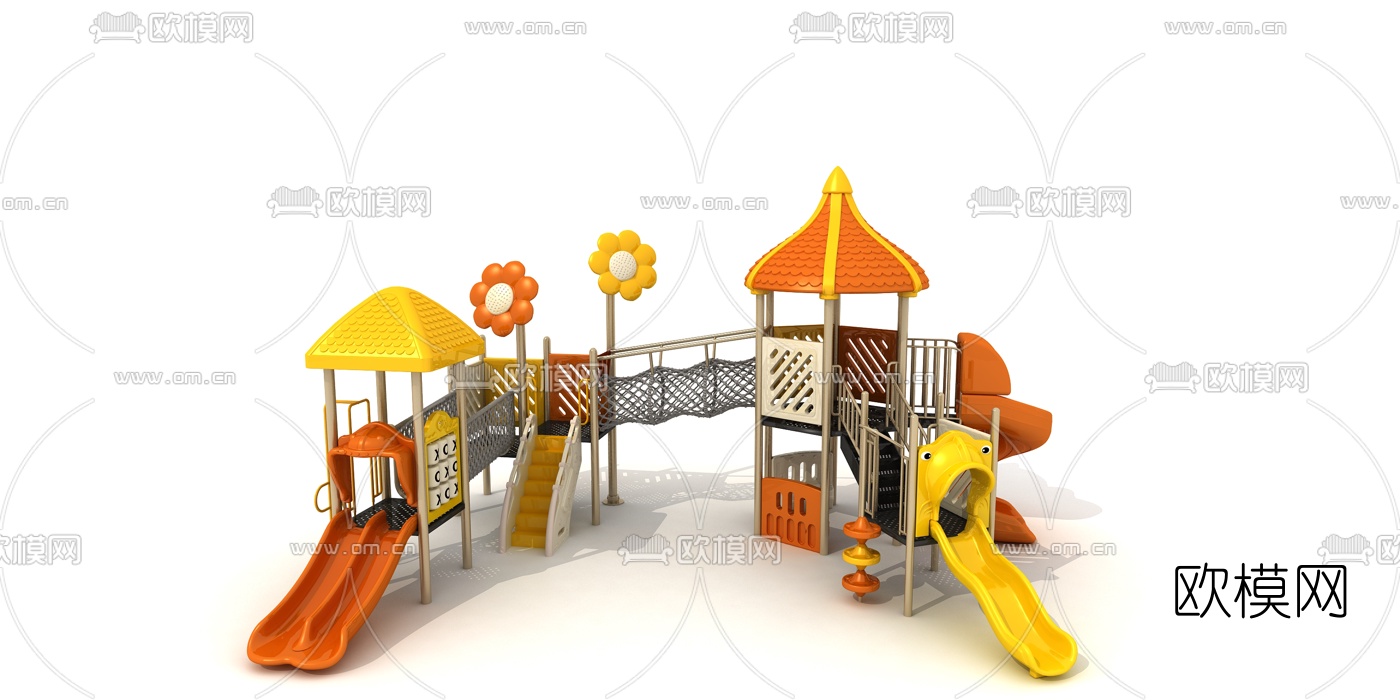 现代滑梯游乐设备3d模型下载