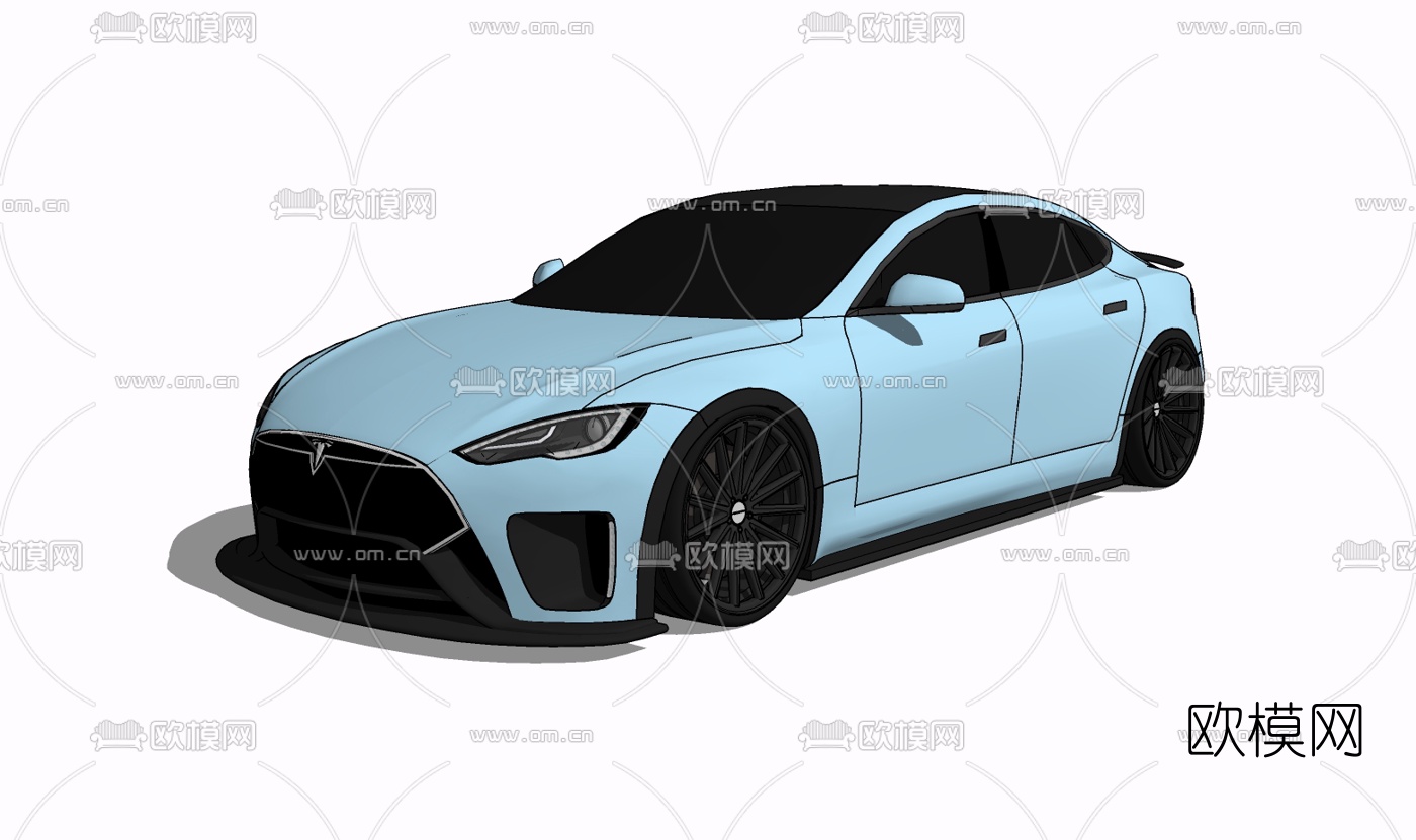 现代特斯拉汽车免费su模型下载