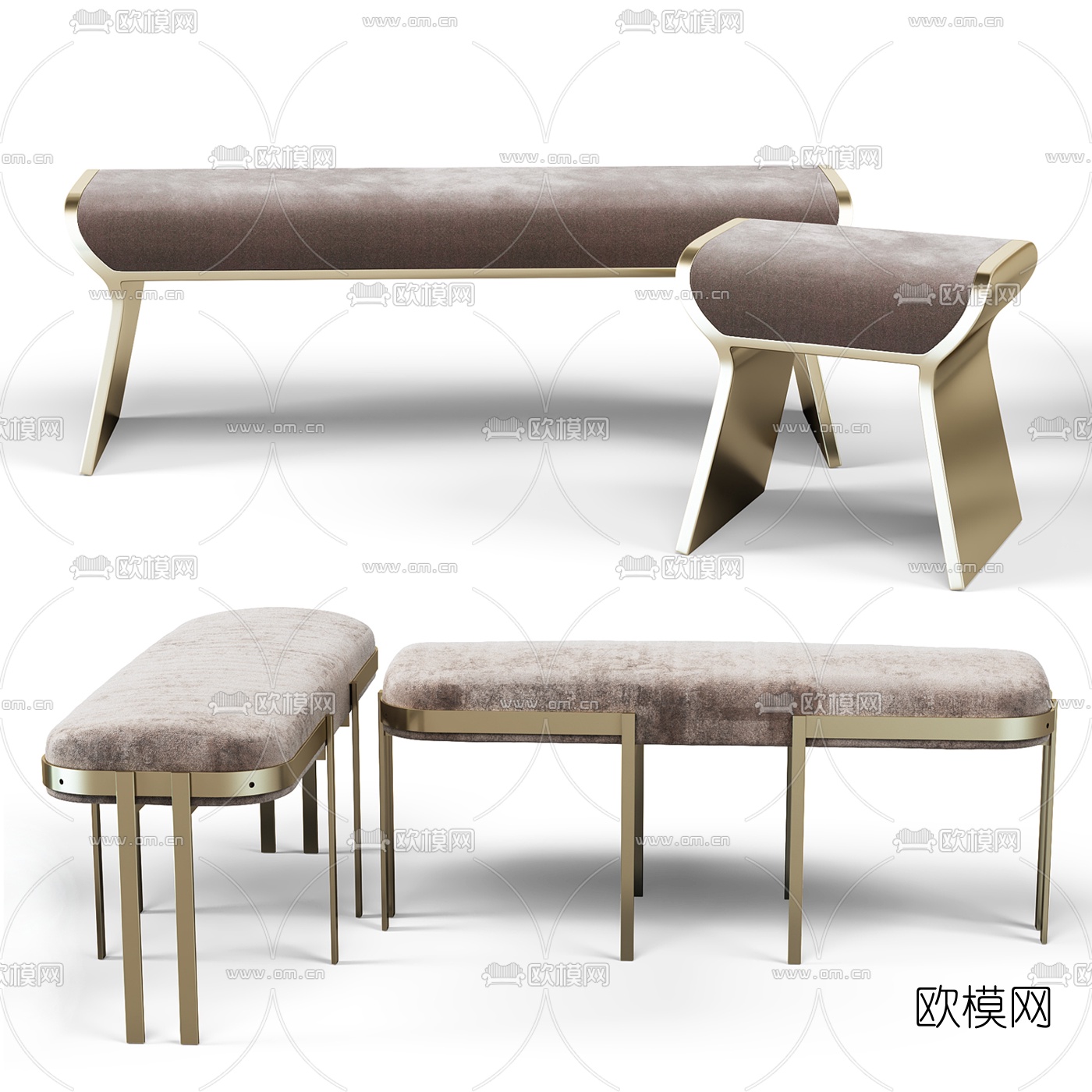 现代沙发凳脚踏3d模型