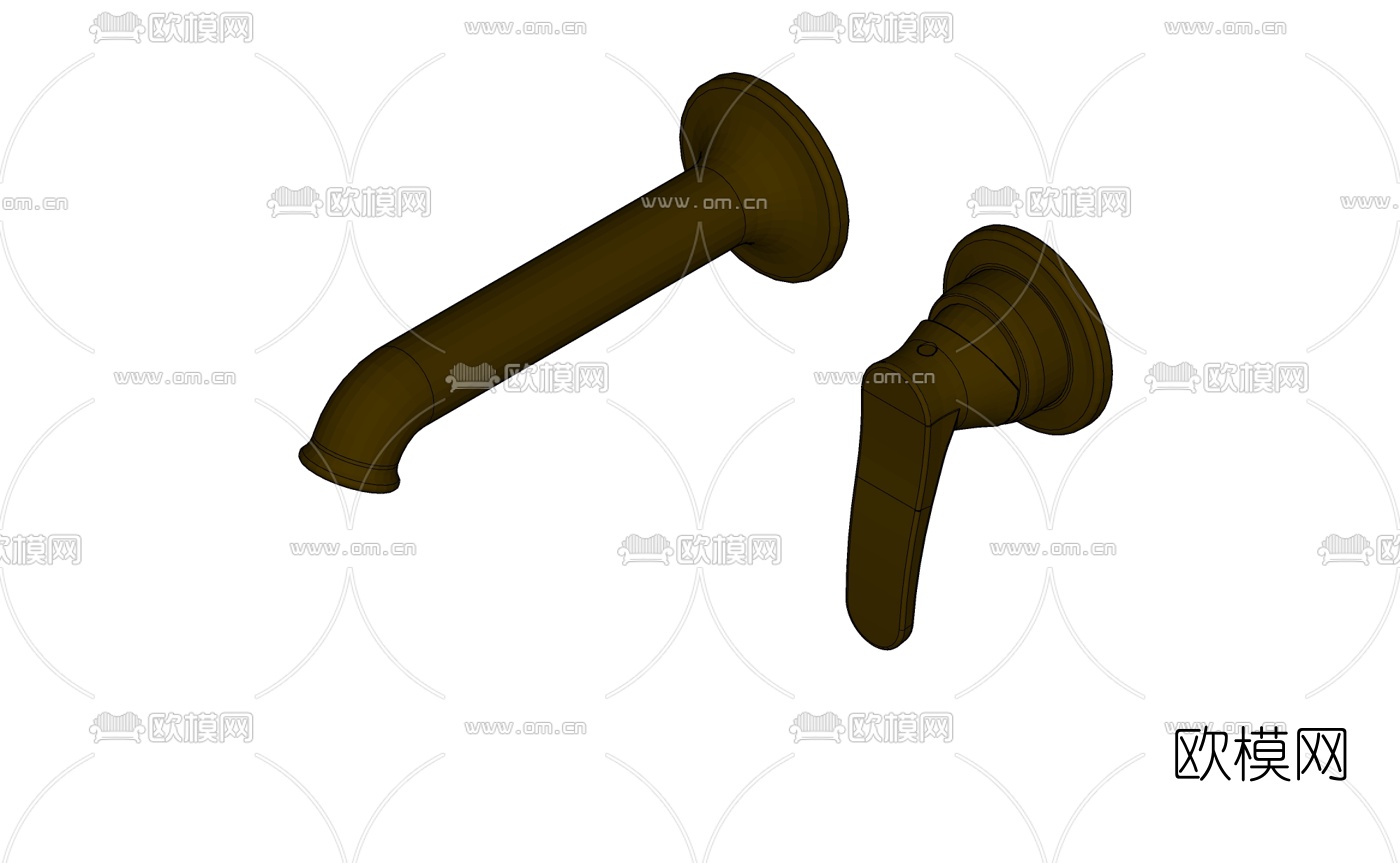 现代墙出水龙头su模型下载（渲染图2）