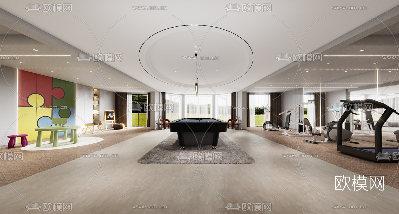 现代别墅休闲娱乐区cr全景3d模型