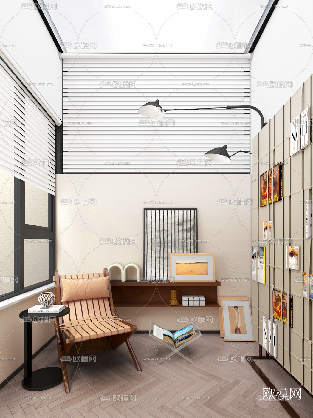 伶居设计 现代休息室3d模型下载（渲染图1）