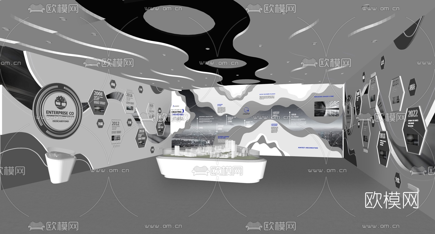现代展厅su模型
