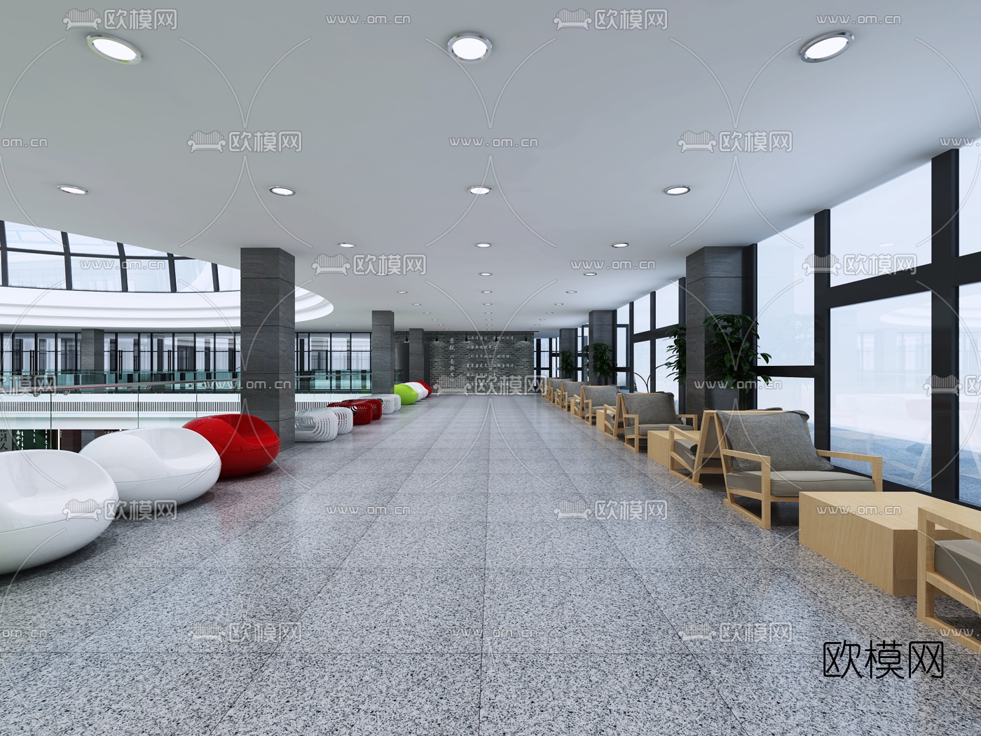 现代城市规划展厅免费3d模型