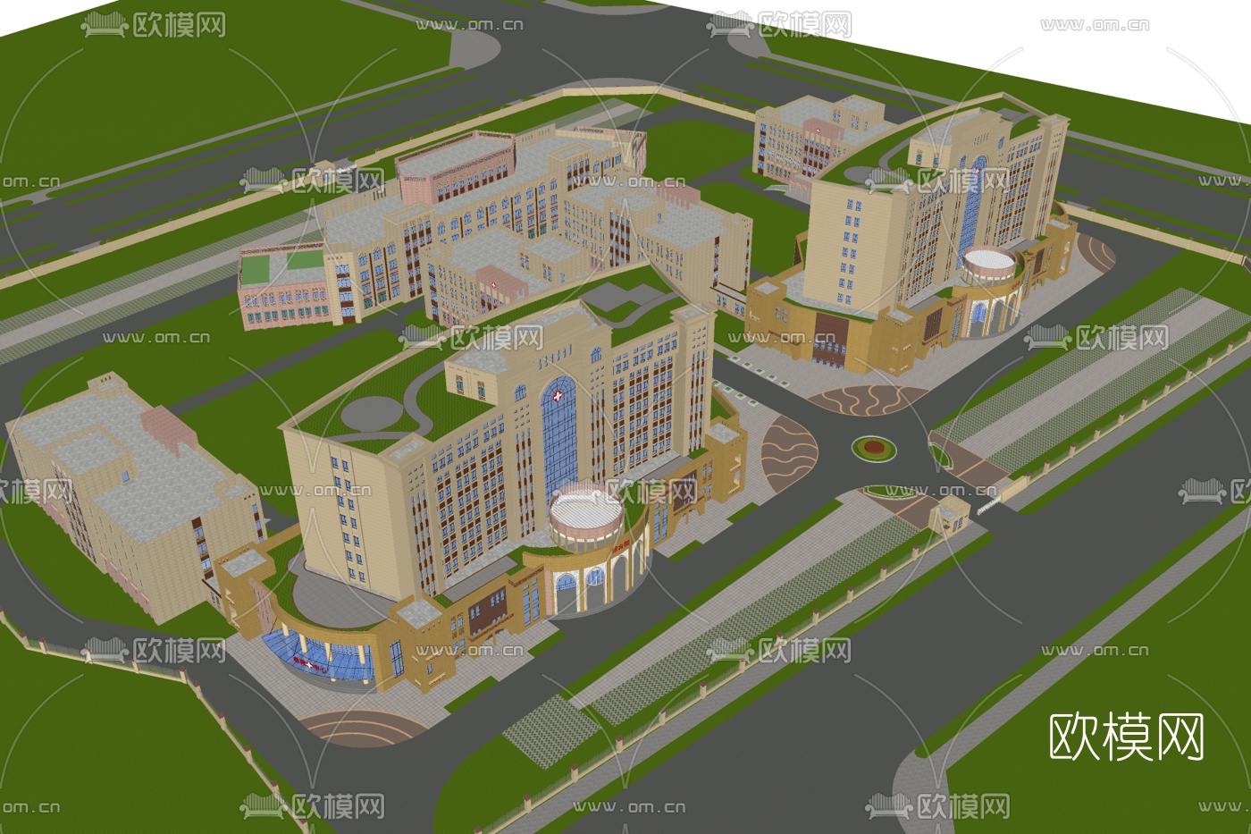 欧式学校教学楼su模型下载