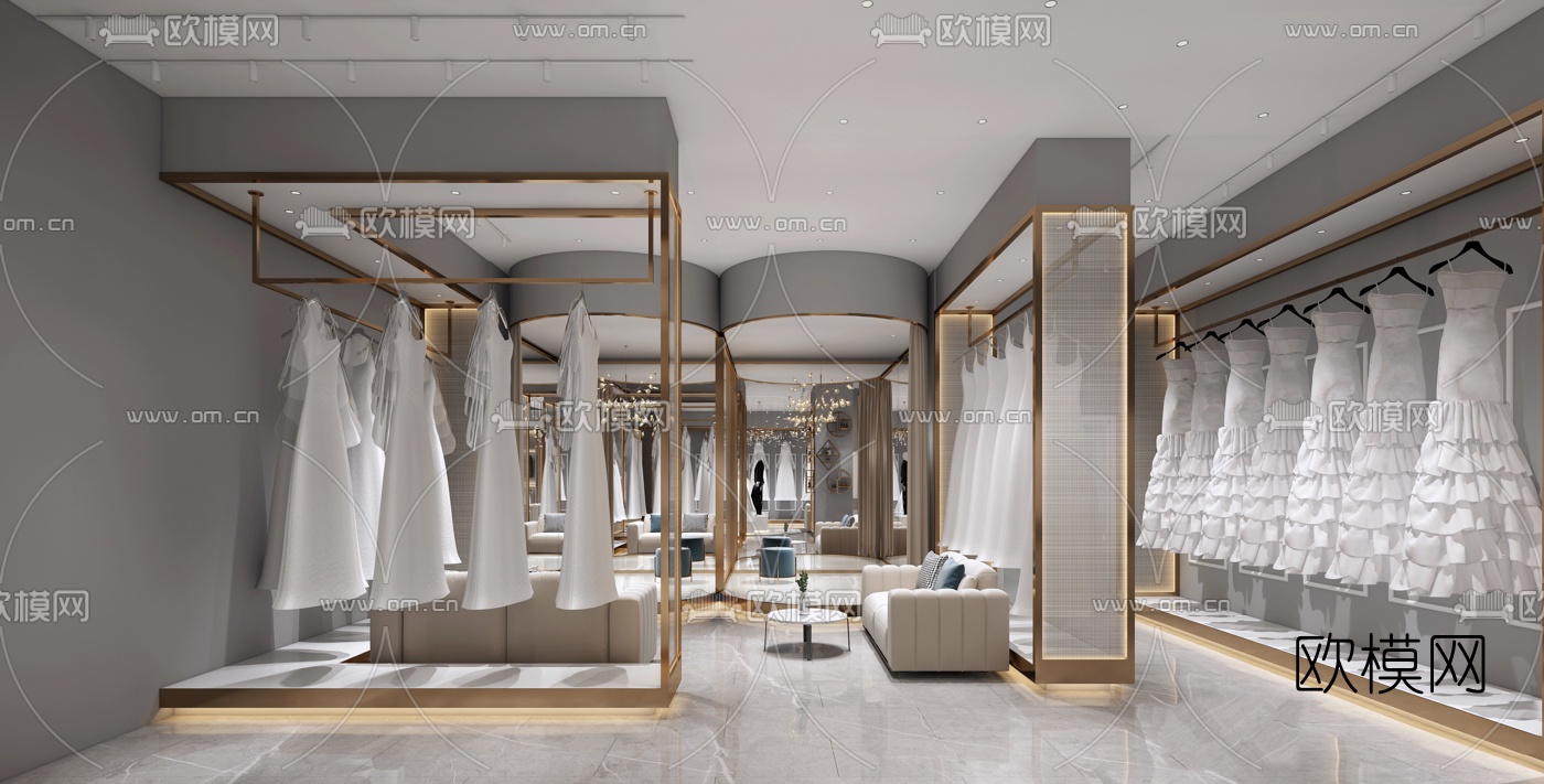 现代婚纱店3d模型下载（渲染图2）
