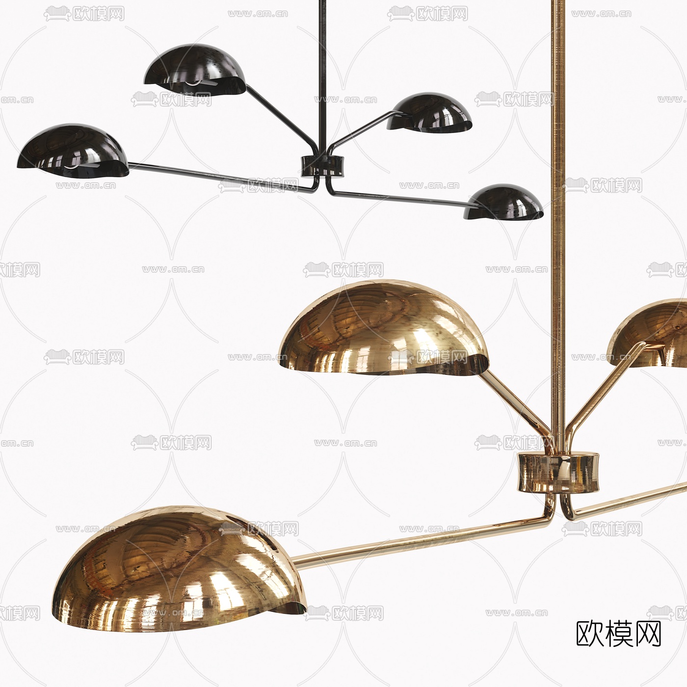 现代 多头吊灯3d模型