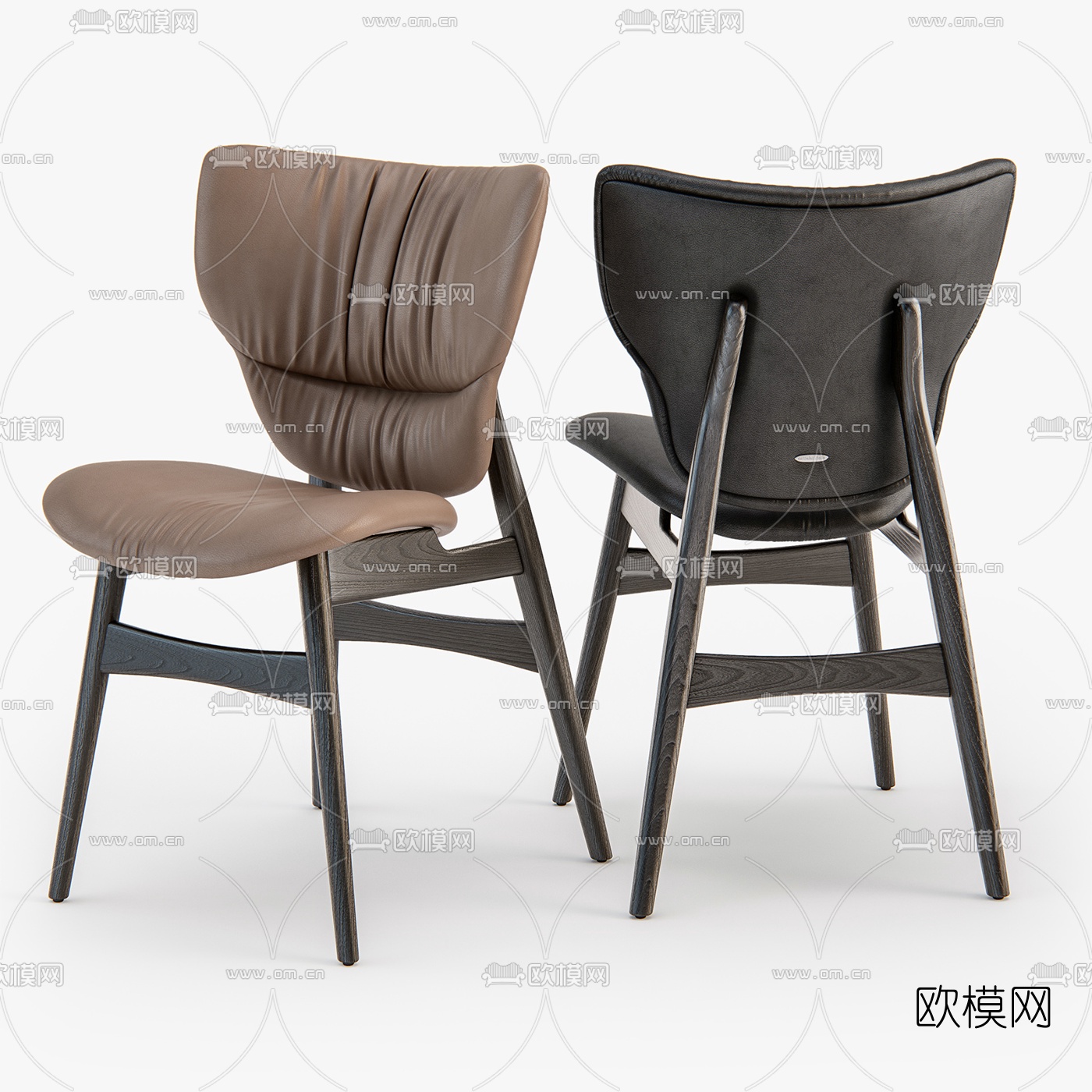 北欧皮革单椅3d模型下载（渲染图3）