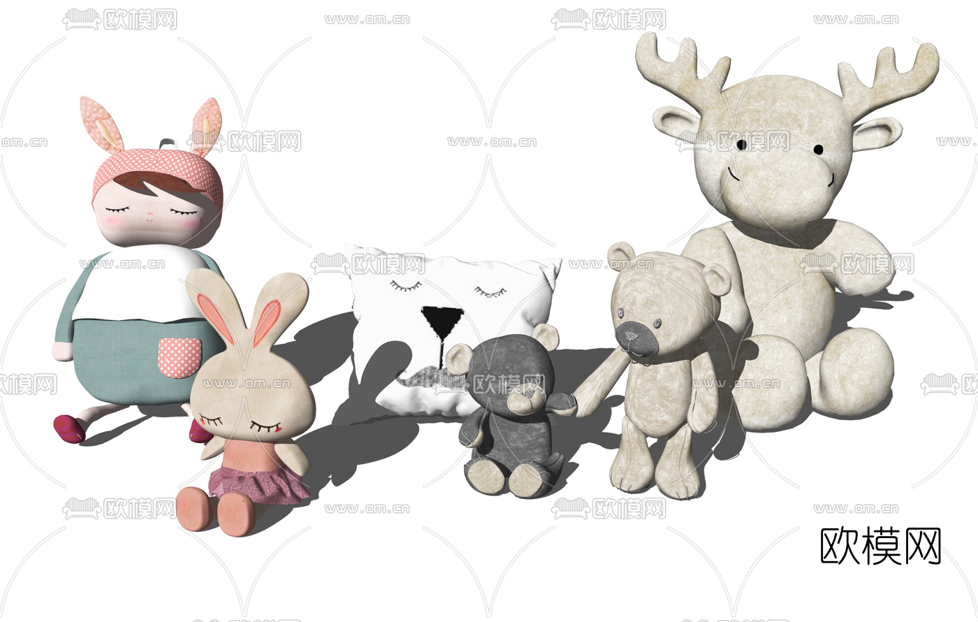 现代布娃娃儿童玩具su模型下载