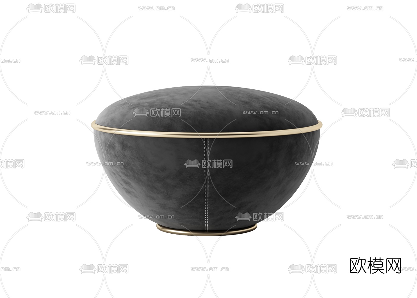 现代绒布圆凳3d模型
