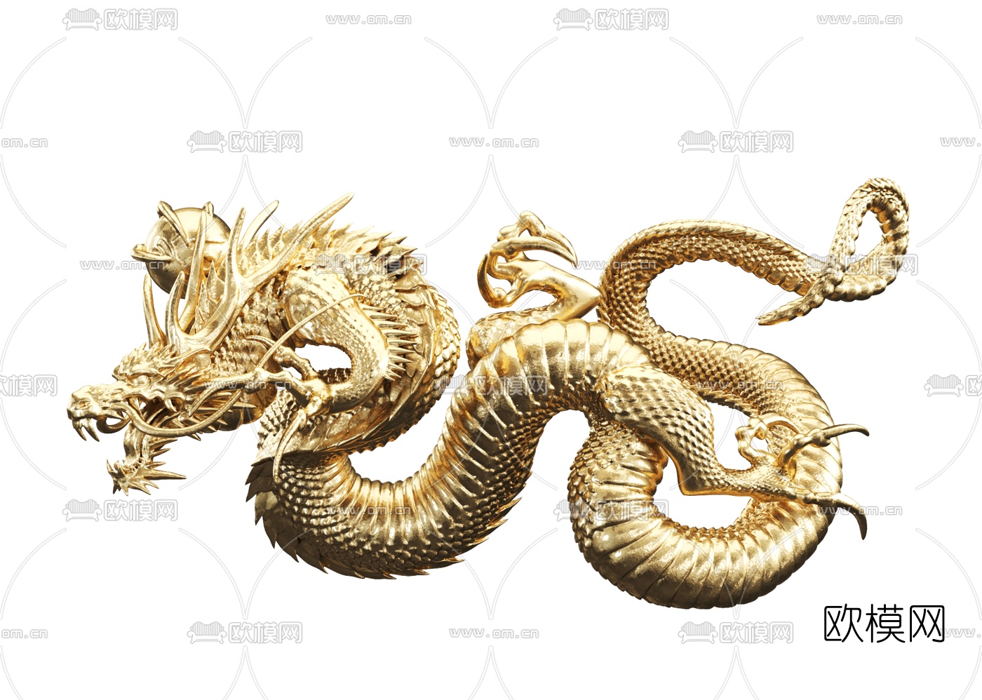 中式轻奢东方金龙雕塑3d模型下载