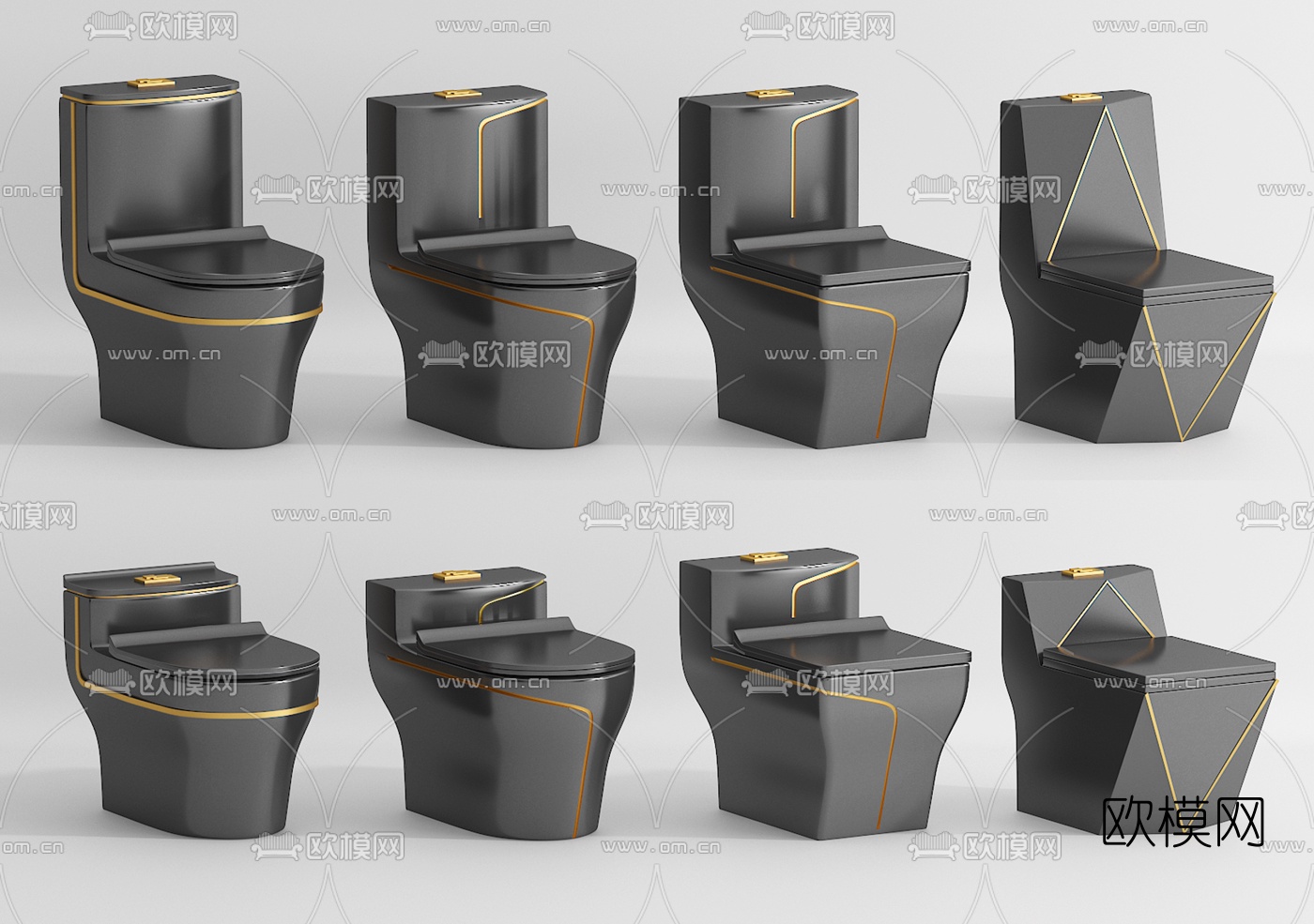 现代马桶坐便器3d模型