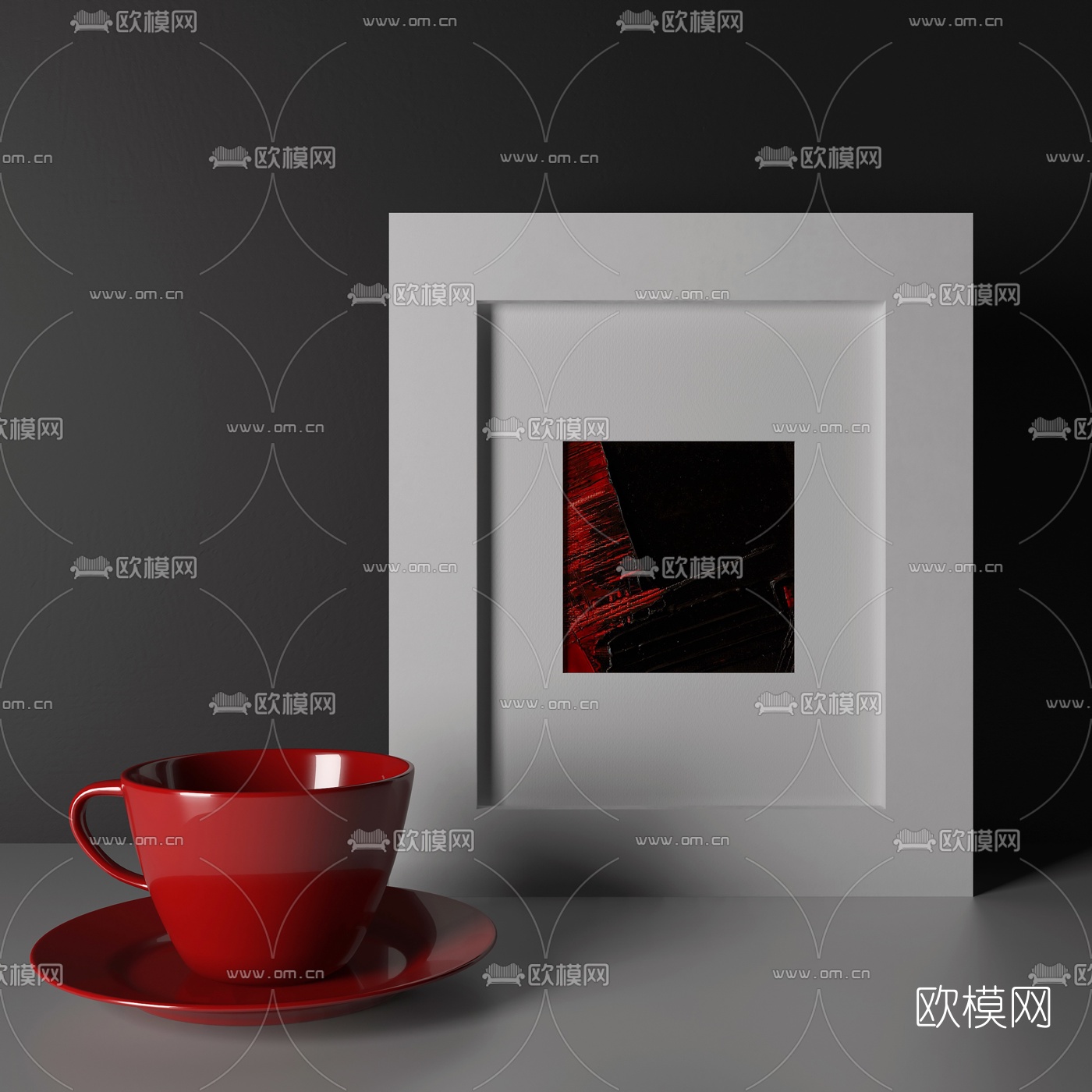 现代相框烛台花瓶摆件3d模型