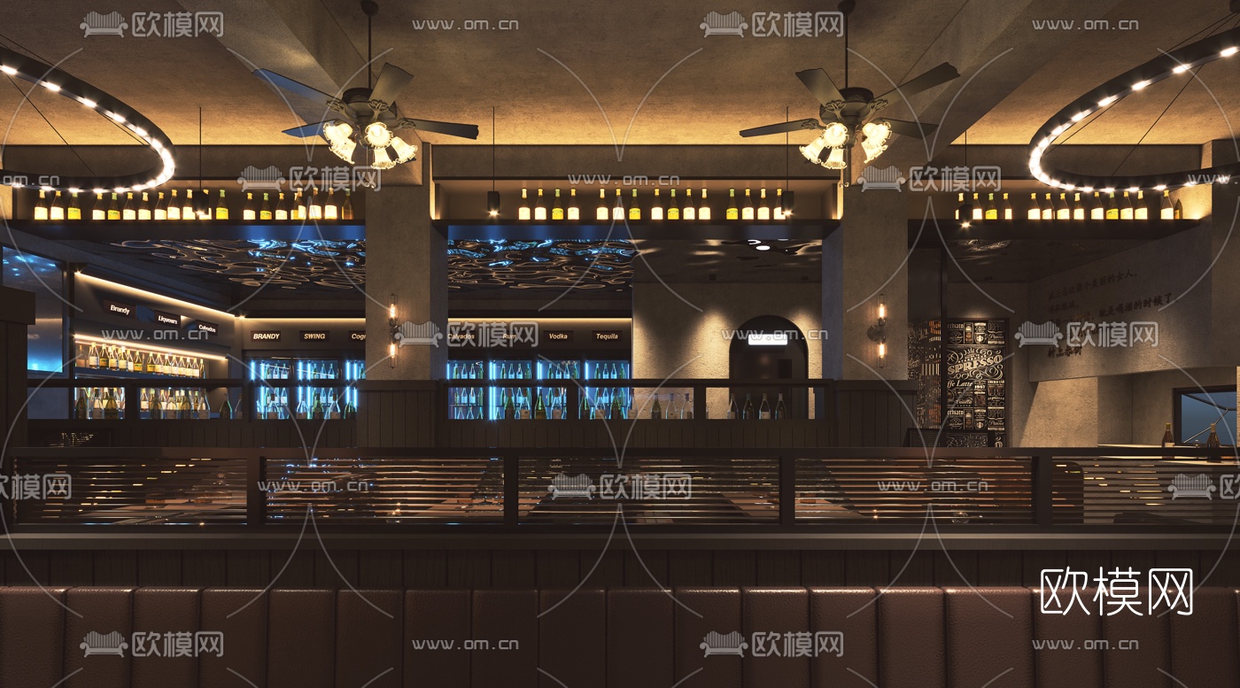 美式清吧酒吧3d模型