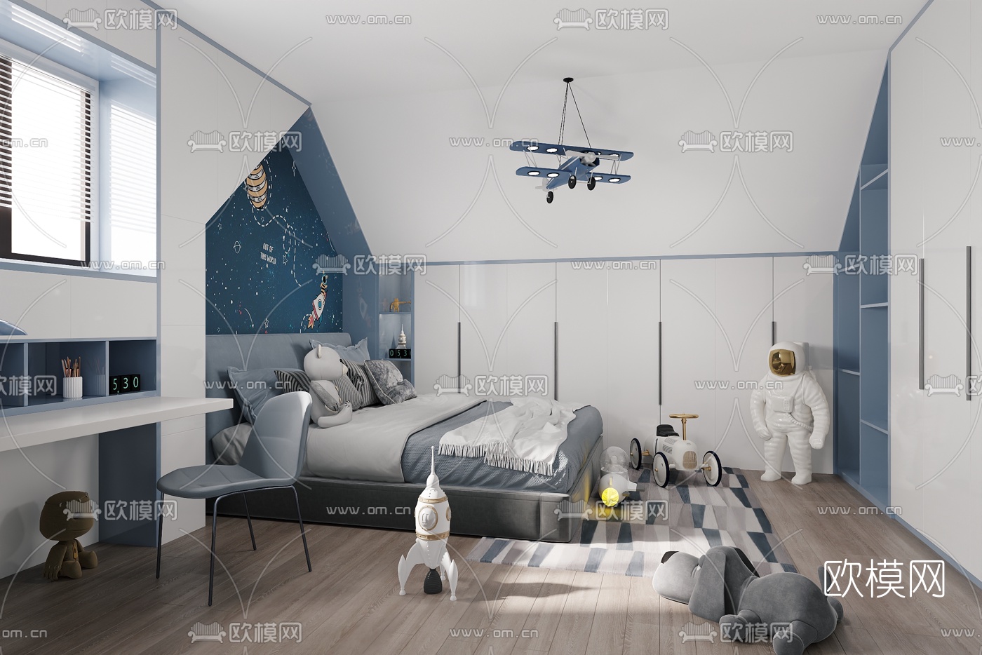 北欧儿童房免费3d模型下载