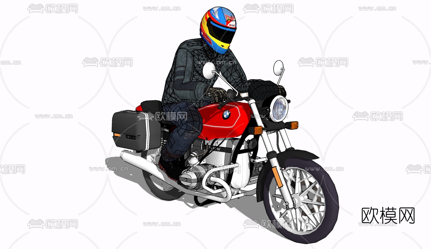 现代摩托车免费su模型