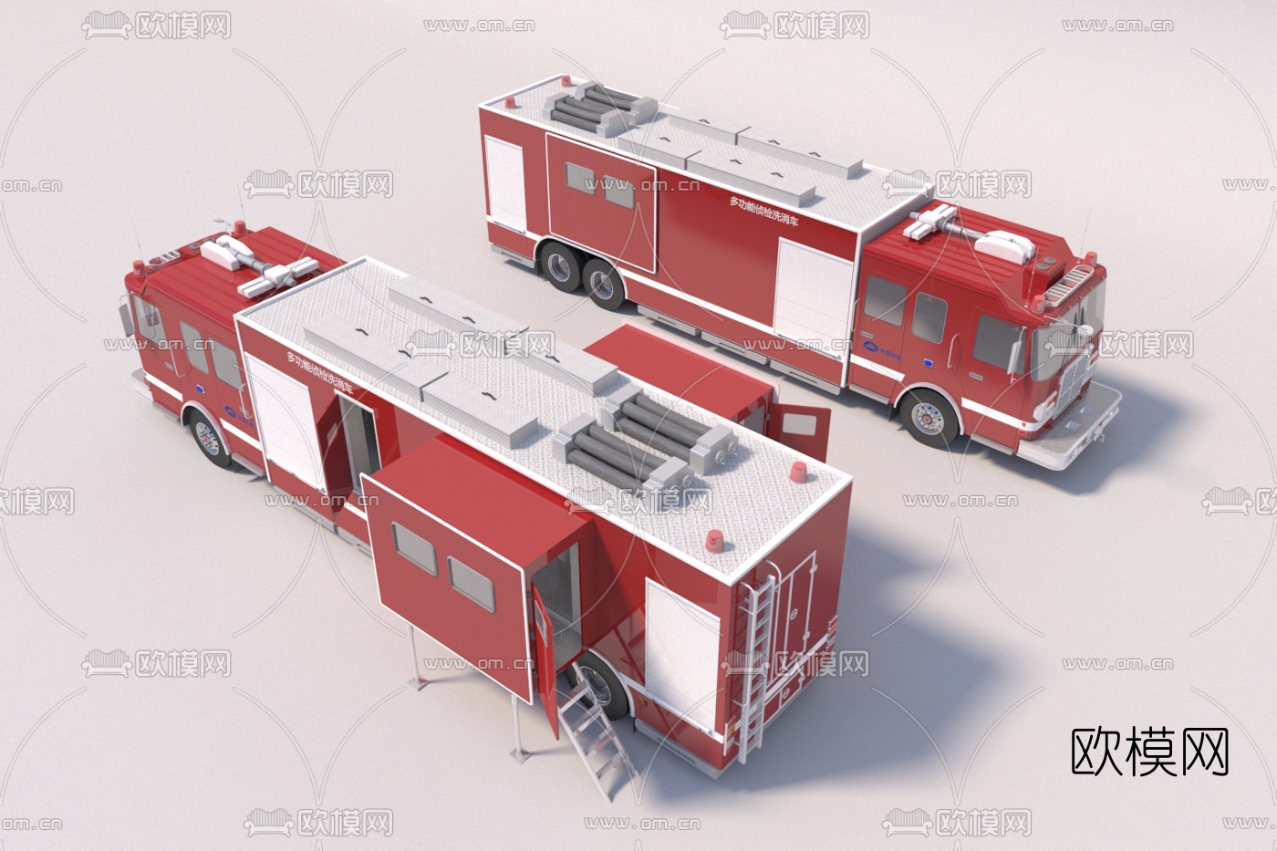 现代消防车3d模型