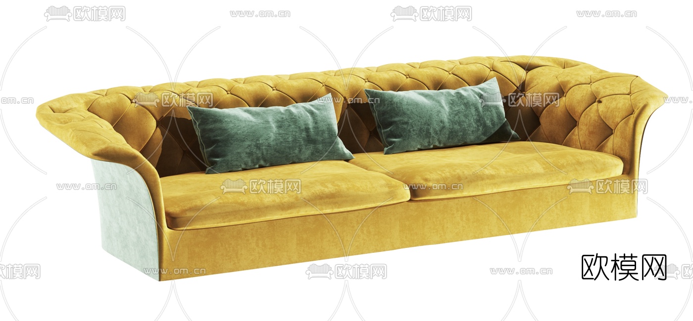Moroso 简欧绒布双人沙发3d模型