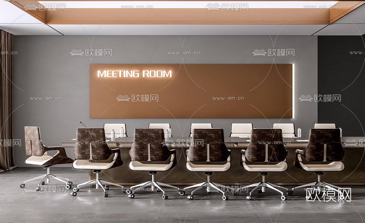 现代会议桌椅3d模型