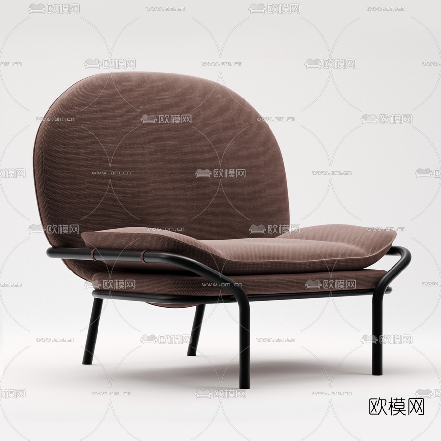现代布艺休闲椅3d模型-免费3dmax模型库-欧模网