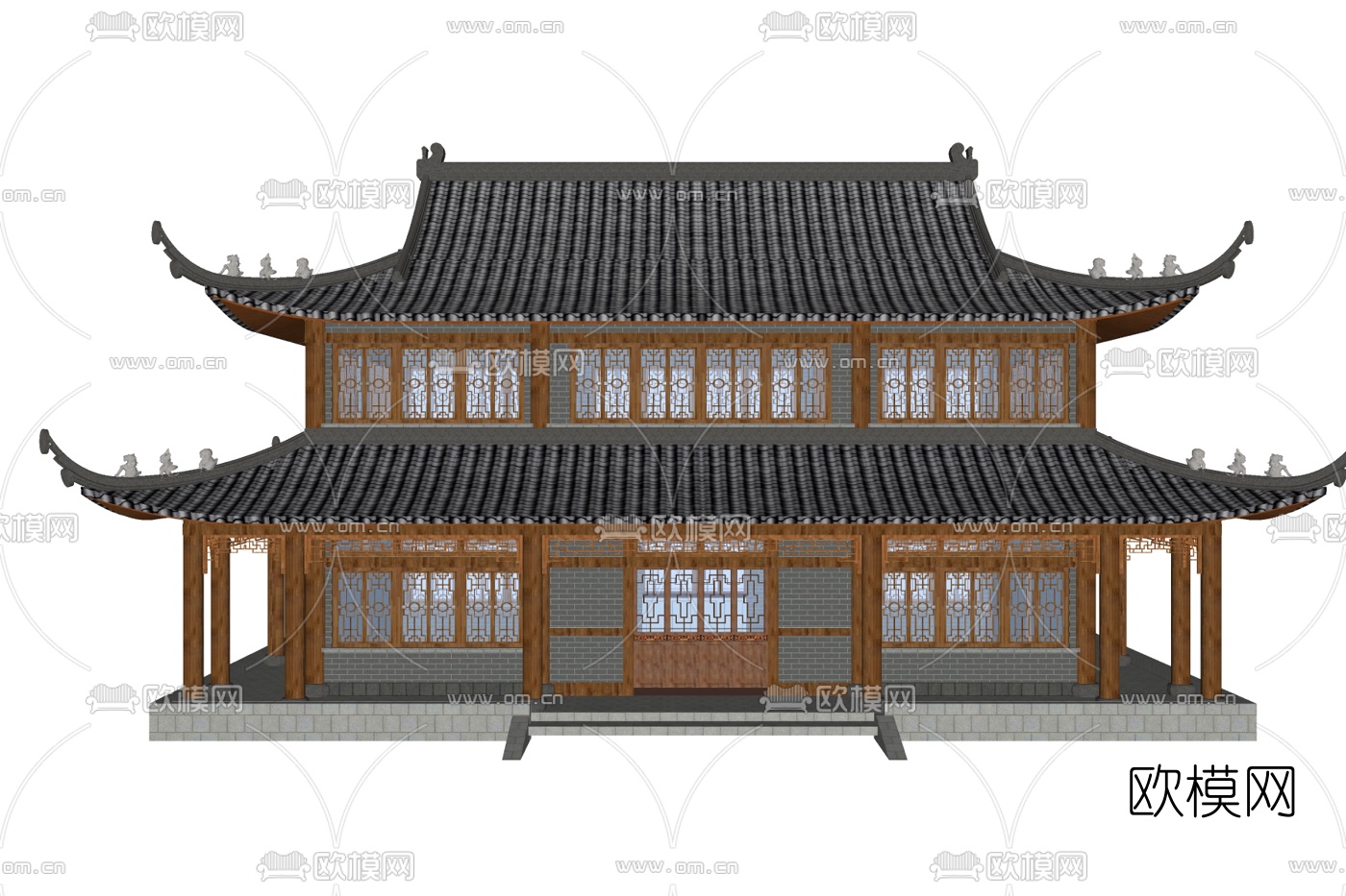 中式古建民俗su模型下载