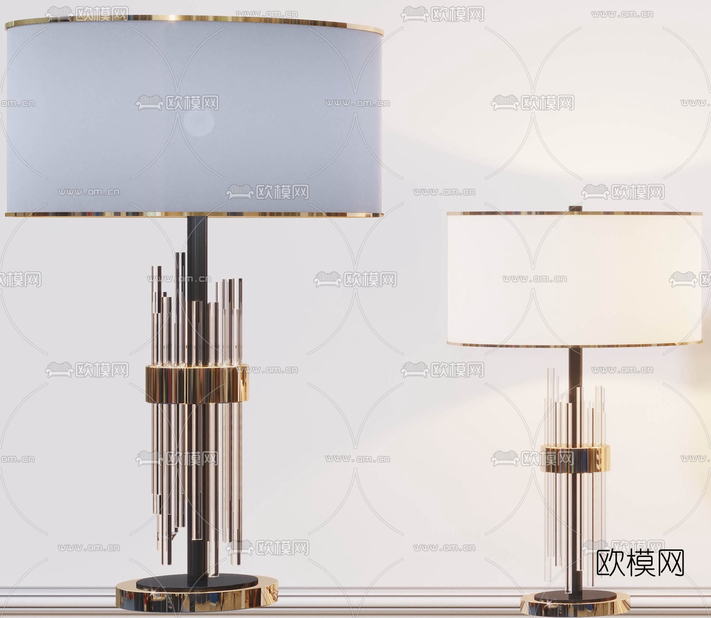 现代轻奢台灯3d模型下载（渲染图3）