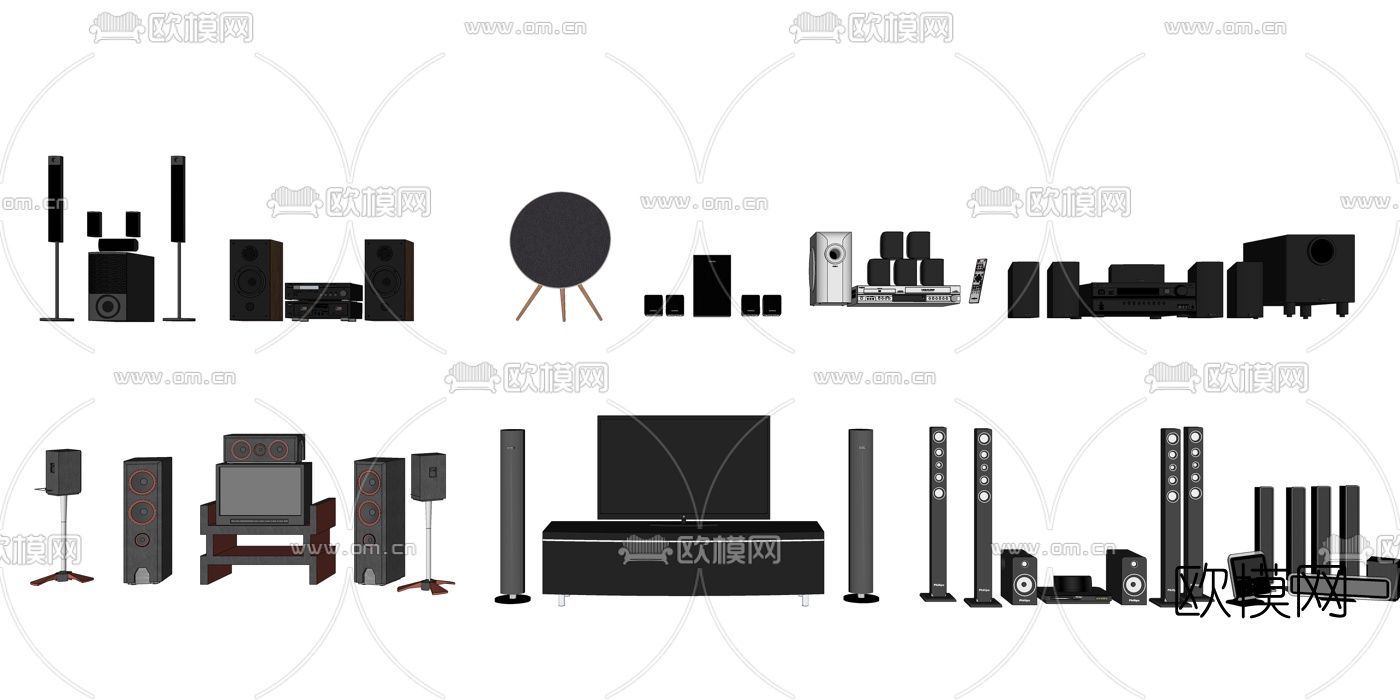 现代音响立式音响su模型下载