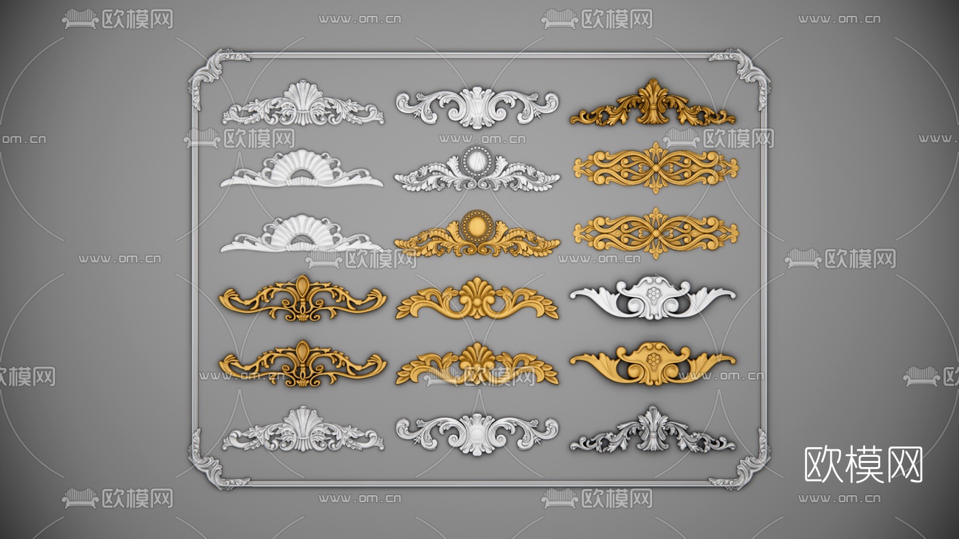 欧式石膏雕花su模型下载（渲染图1）