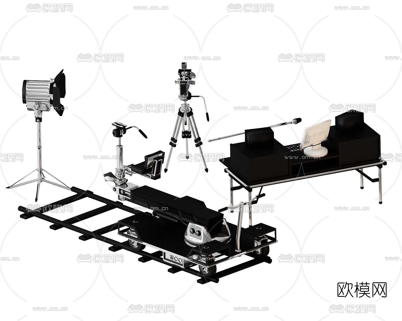 现代拍摄摄影器材3d模型下载