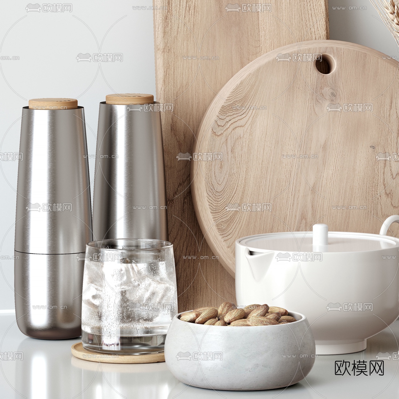 现代调味瓶厨房器具3d模型
