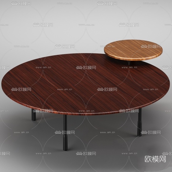 现代实木茶几免费3d模型下载