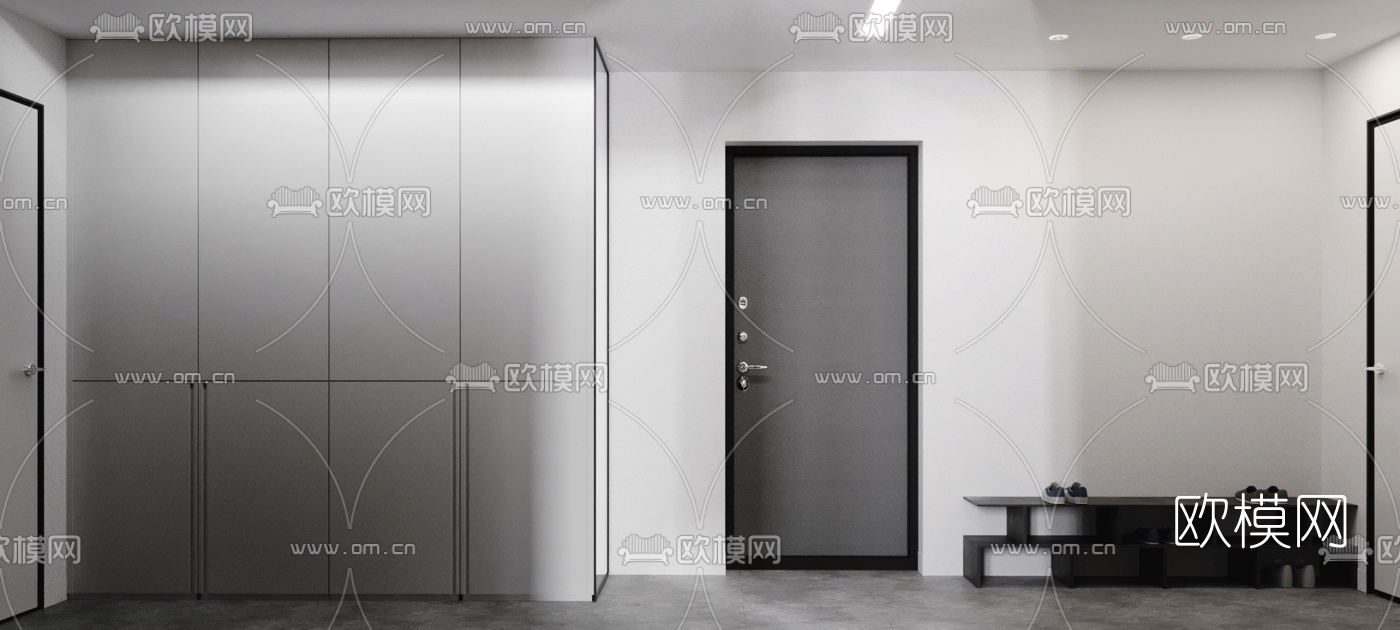 现代简约单身公寓3d模型