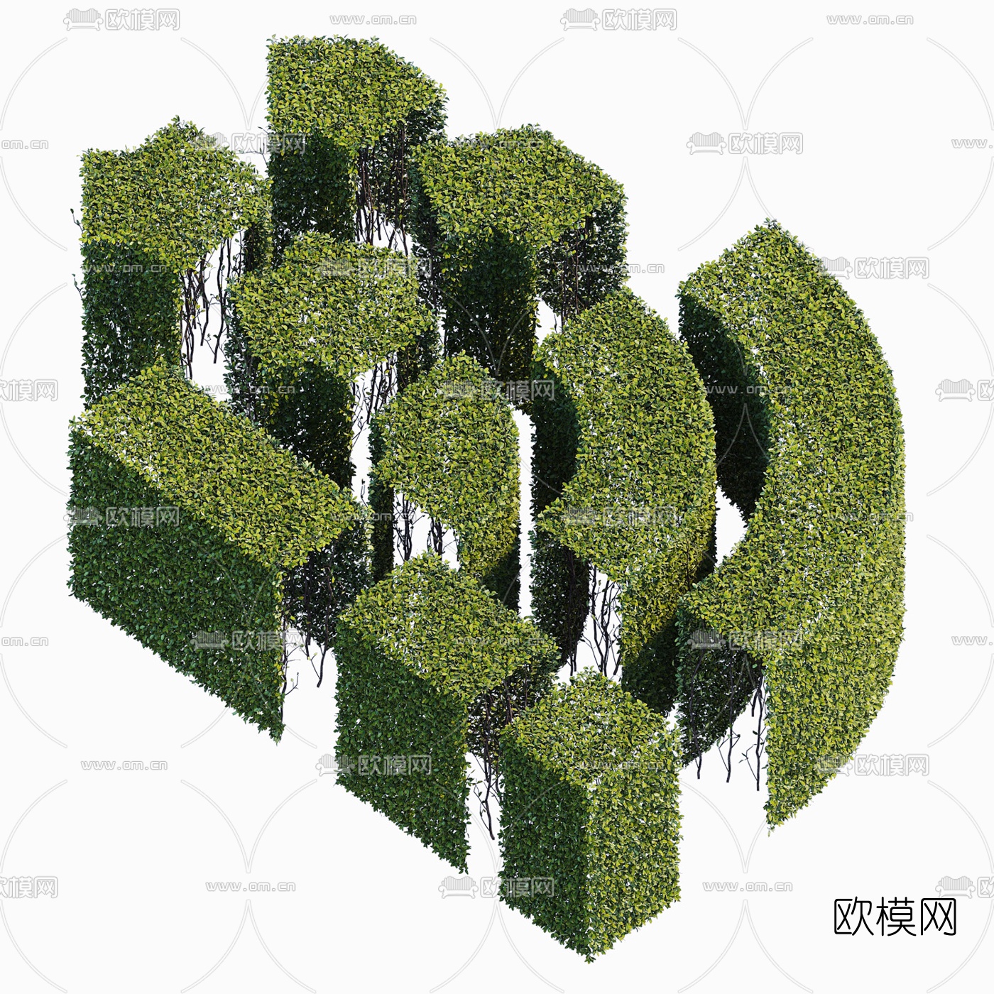 现代园林灌木3d模型