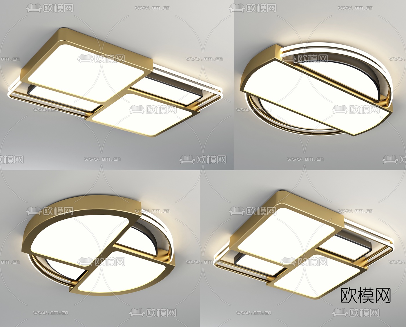 现代时尚吸顶灯3d模型下载